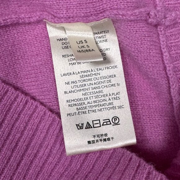 Free People Kora Cashmere Sweater Sz.S Pink Crewneck Dopamine Twee Colorful - Picture 12 of 13